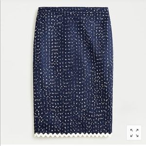 NWT J. Crew No. 2 pencil skirt- navy spotted tweed